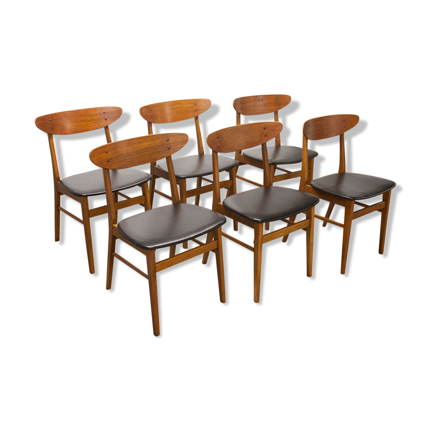 Lot de 6 chaises Farstrup 210 teck en hêtre 1965
