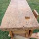 Old solid wood carpenter's workbench