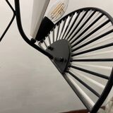 Architectural Black and white Murano Glass Rod  Light Pendant 1980’s