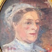 Antique Portrait Oil Painting With Wooden gilded frame 58cm x 45cm