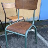 Set of 4 industrial chairs vintage school communities MULLCA