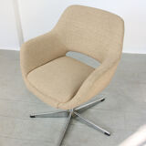 Mid-century beige fabric swivel chair from stol