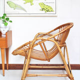 Rattan basket armchair