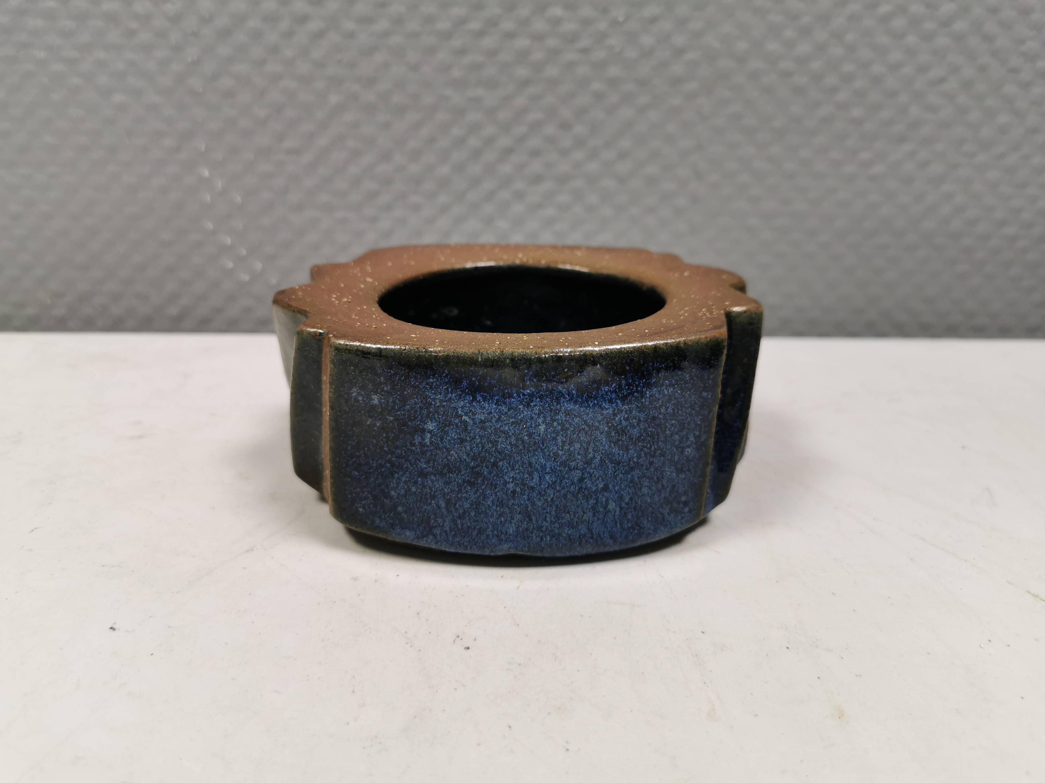 Ceramic bowl in bluish glaze. By Marianne Starck (MS) Denamrk 1960s