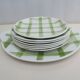 Dessert service Orchies Moulin des loups green tiles