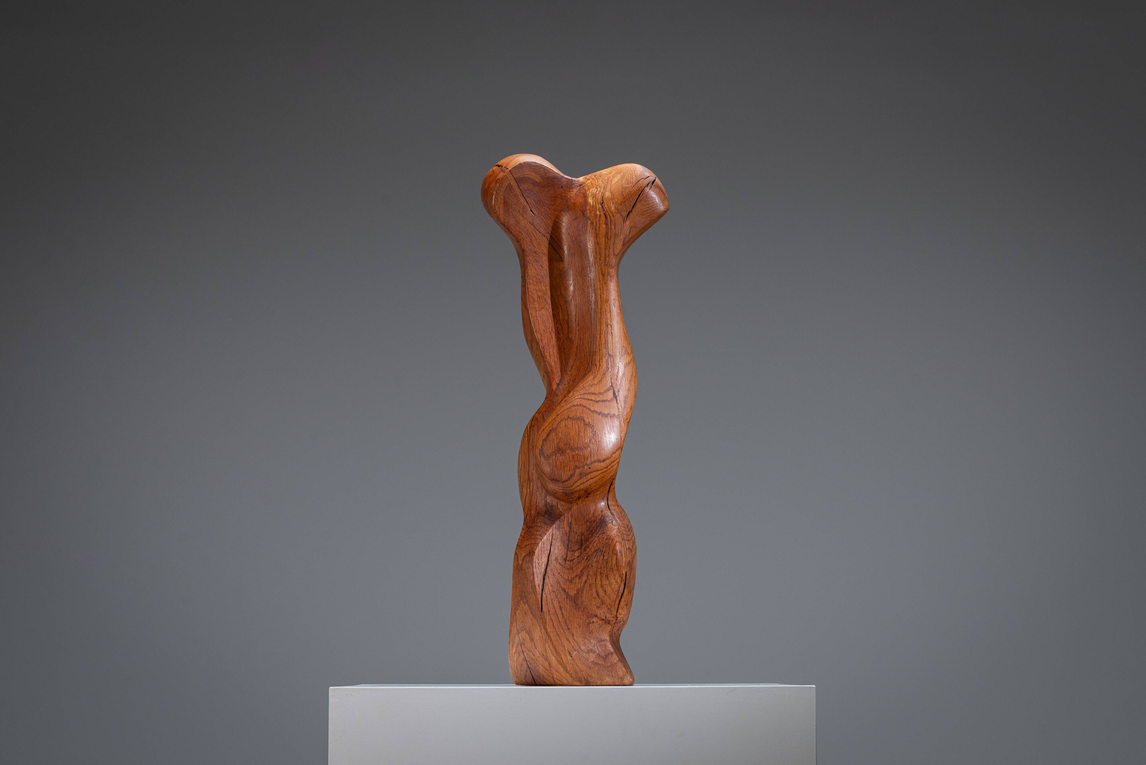 Abstract biomorphic wooden sculpture 1978