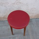 Vintage leather faux stool