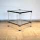 Table d'appoint carré chrome et plexiglass 70's