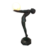 Max Le Verrier Large Art Deco lamp model "Lumina" 64 CM