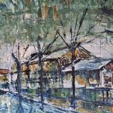 Hst ancienne huile sur toile, peinture signée, tableau