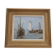 Marine painting on the treport, in its frame