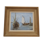 Peinture marine sur le tréport, dans son cadre