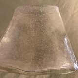Trapezoidal vase in blown and bubbled glass