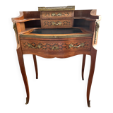 Petit bureau en marqueterie & bronze  (19e siecle)