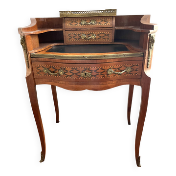 Small desk in marquetry & bronze (19th century)