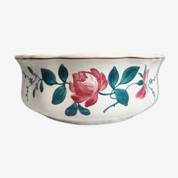 Salad bowl Longchamp France with rose motifs