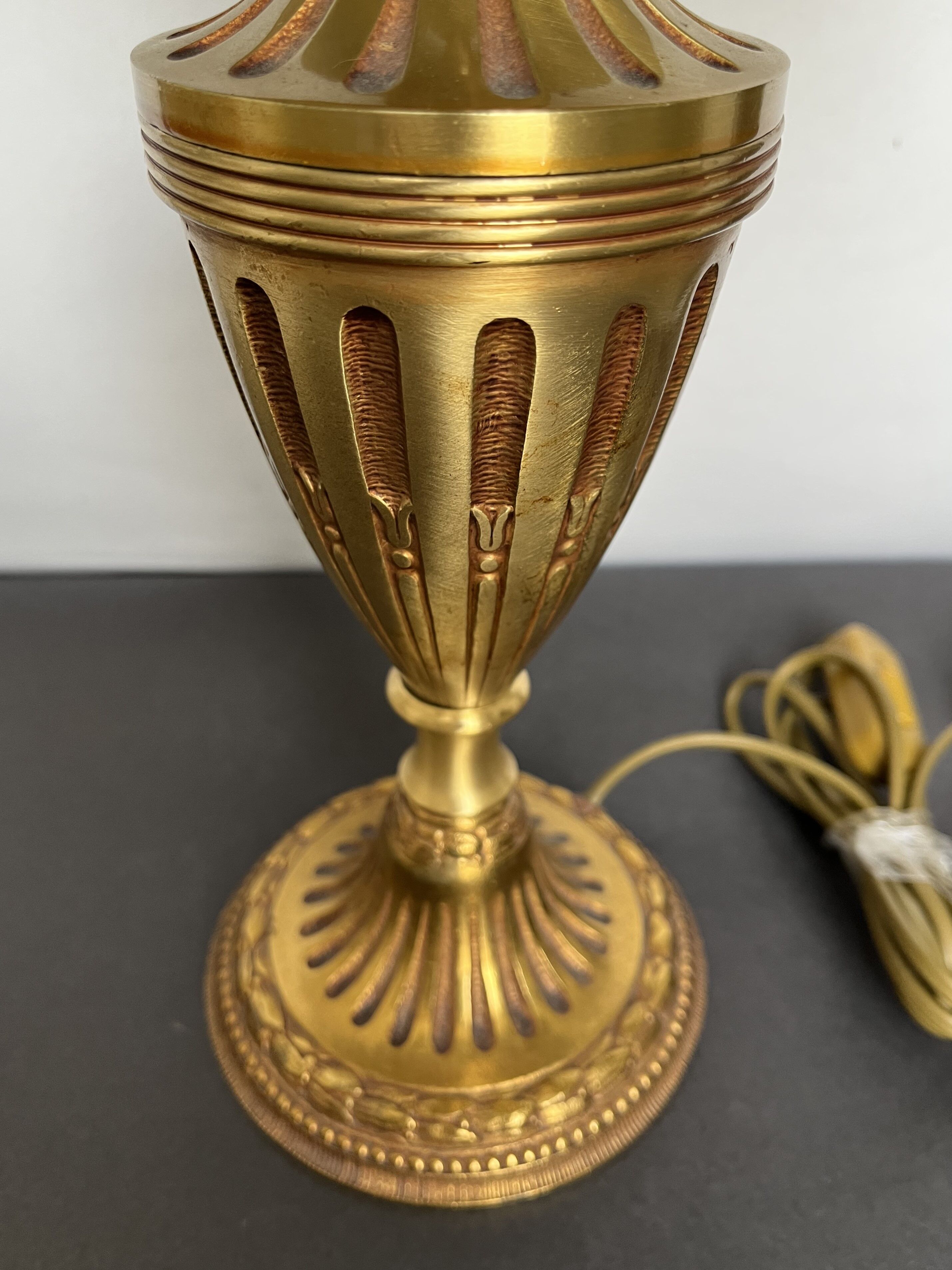 Antique lamp with gilded bronze foot