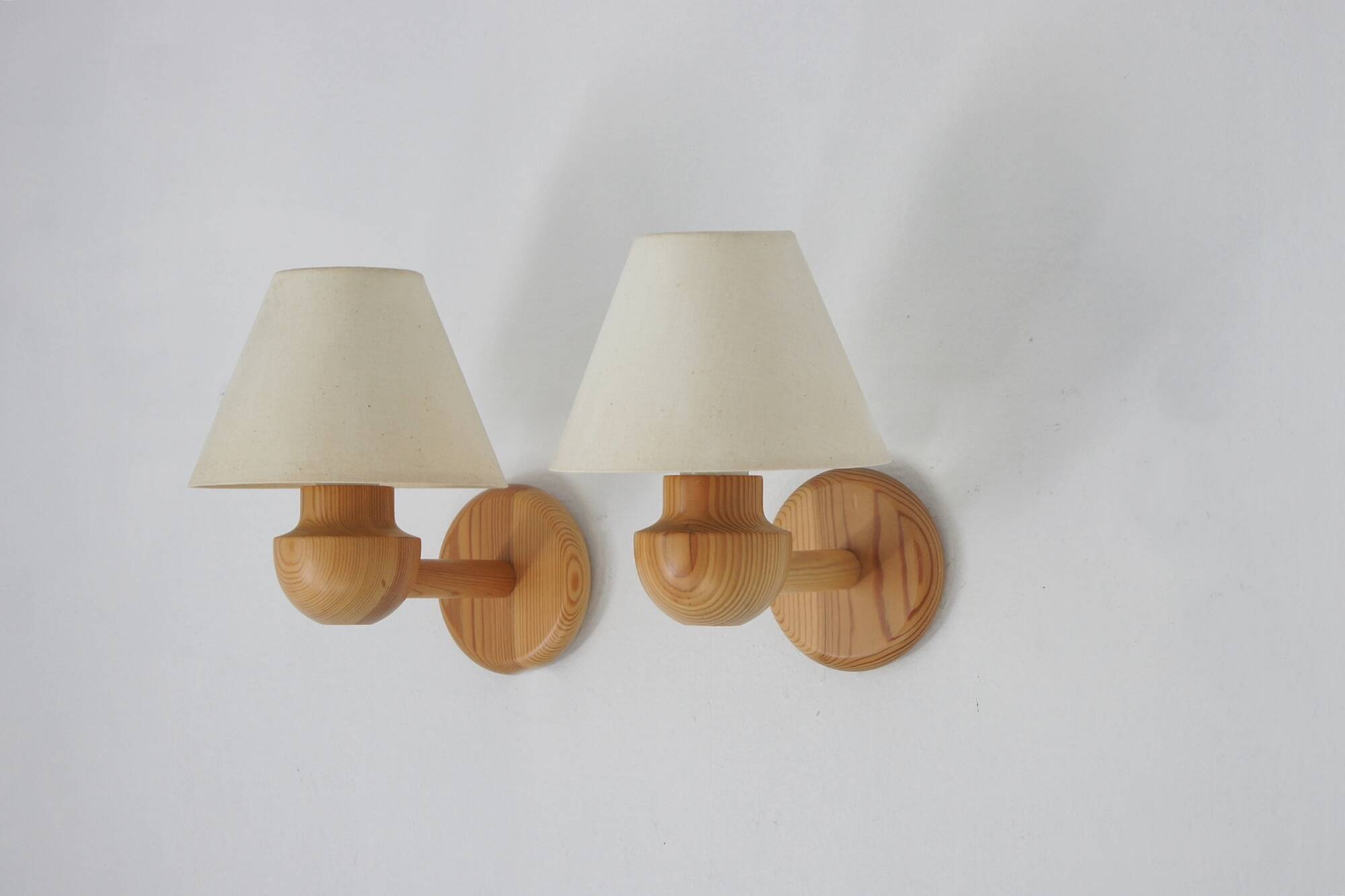 Wooden Wall Light from Ikea, 1970s, Set of 2
