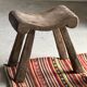 Table d'appoint en bois pétrifié, écorce blanche
