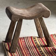 Petrified wood side table, white bark