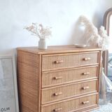 Rattan chest of drawers circa 1960s