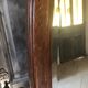 Swivel wooden mirror on stand