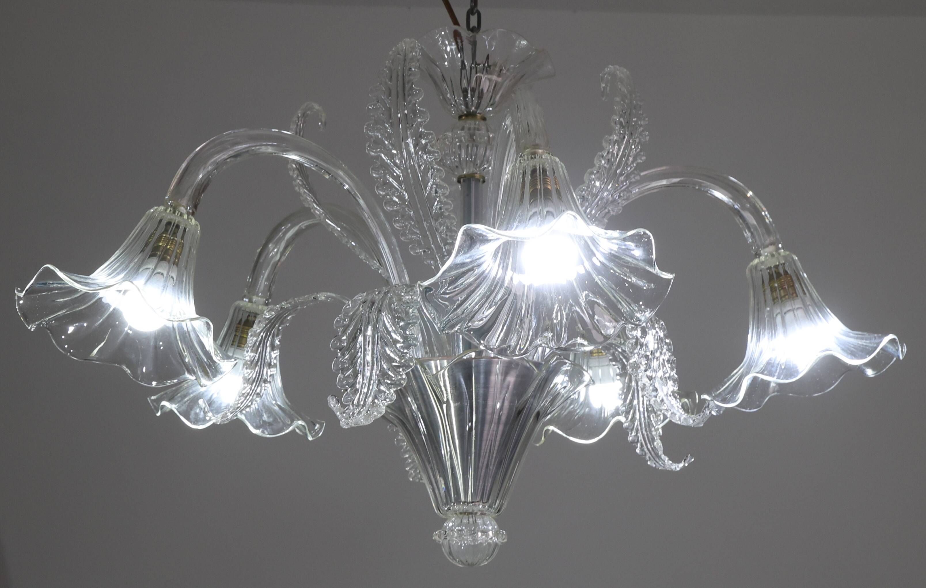 Large Art Decò Midcentury Italian Murano Glass Pendant, 1960s