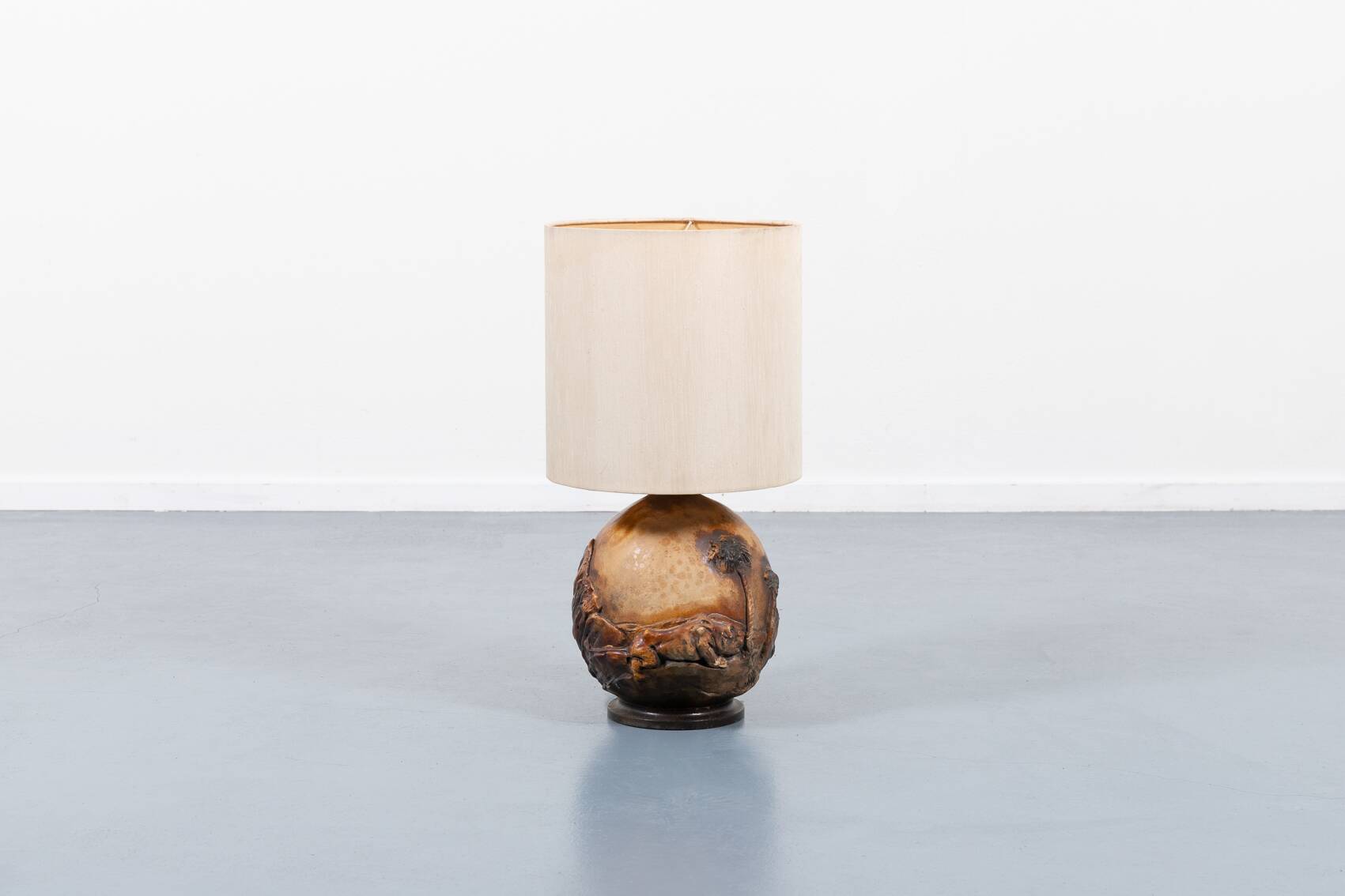Vintage Danish ceramic relief table lamp, 1960’s