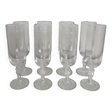 Lot de 8 verres en cristal ciselé / gravé