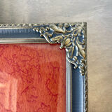 Vintage Silver & Grey Metal Picture Frame convex glass