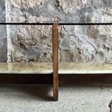 Large oval coffee table by Hugues Poignant - 1960