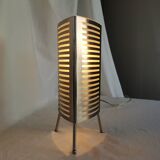 Openwork stainless steel table lamp, Sweden, 1990