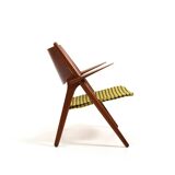 CH-28 Teak and Unika Vaev Easychair by Hans J. Wegner 1960s