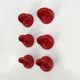 Set of 2 red "gancio 4702" coat hooks by olaf von bohr for kartell, 1970.