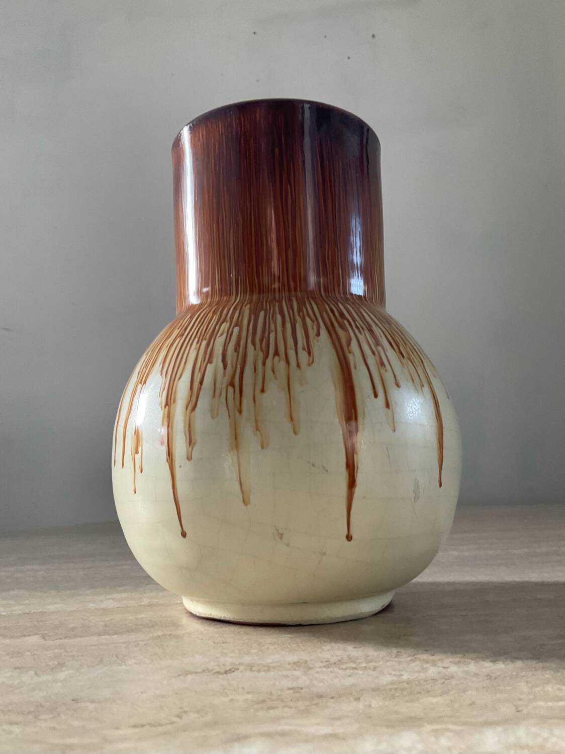 Vintage glazed terracotta vase