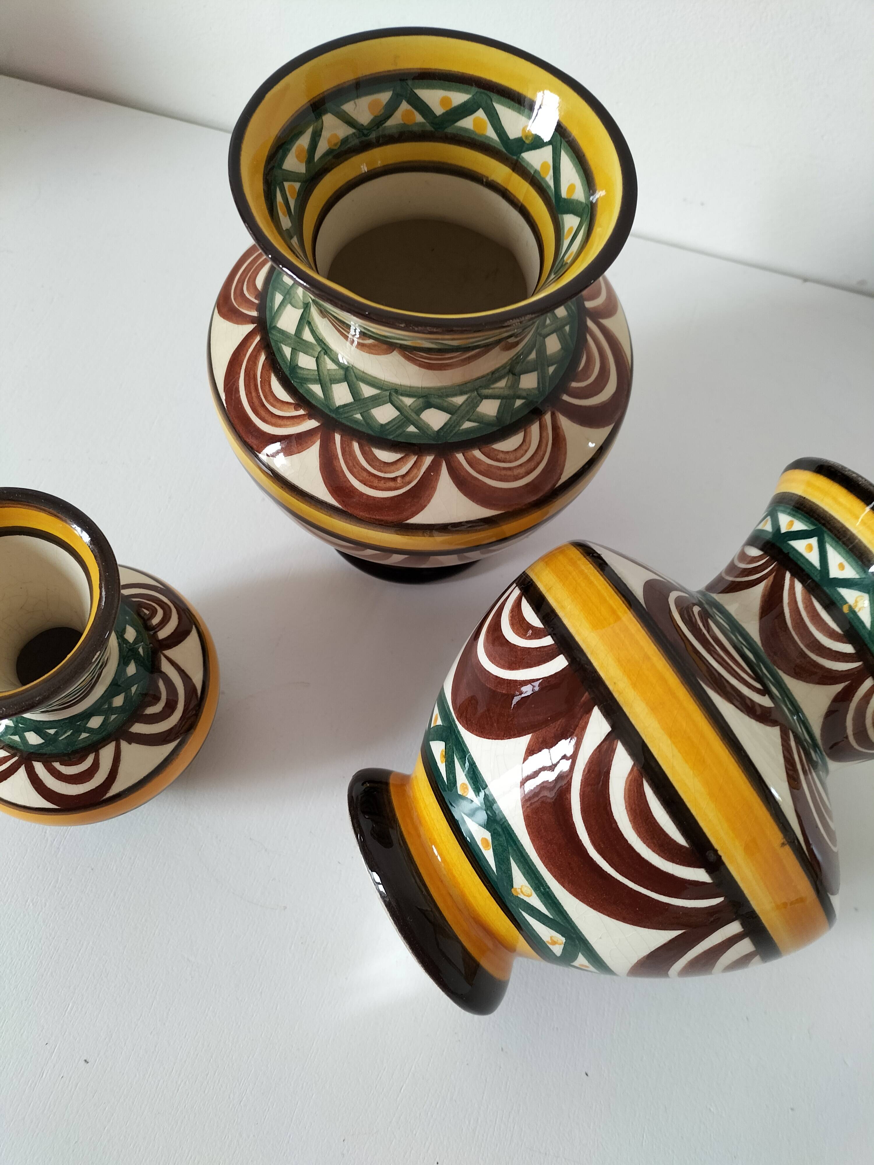 Trio of Saint Jean de Bretagne vases