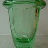 Green crystal vase from the 50s