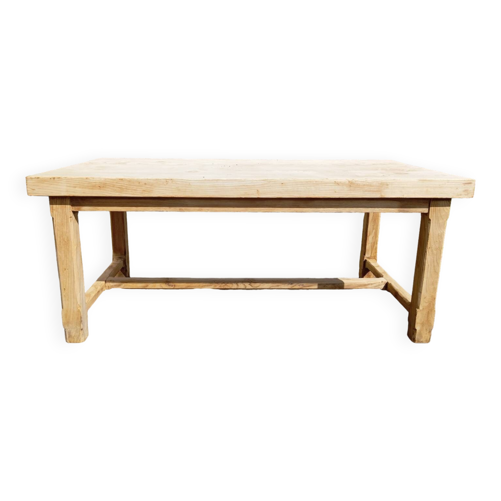 Solid raw wood farm table