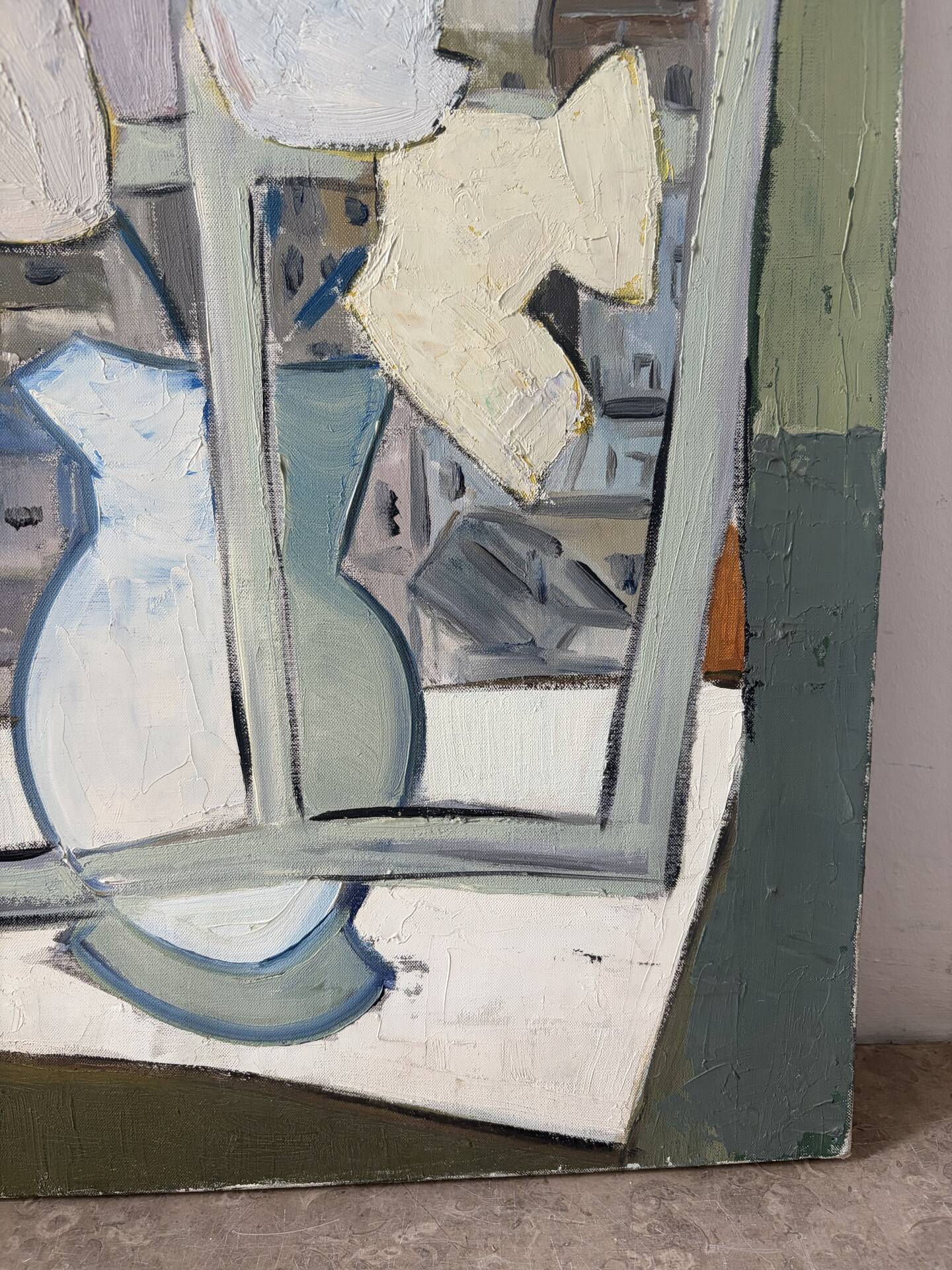 Vase cubiste, huile sur toile