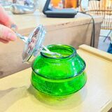 Glass sugar bowl with lid