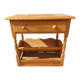 Bedside table, oak magazine rack