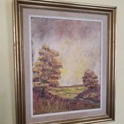 Large rural landscape painting - Oil on framed canvas - Circa 1950 - Signed Benoot