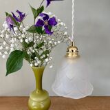 Vintage frosted glass tulip pendant light