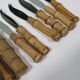 Vintage cheese cutlery, bamboo