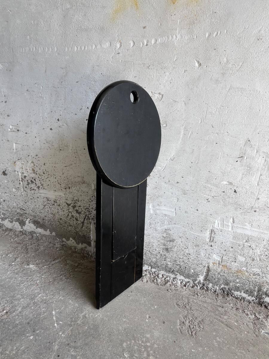 Suzy folding chair by Adrian Reed — Brown wooden mid-century minimalist folding chair, compact X-frame