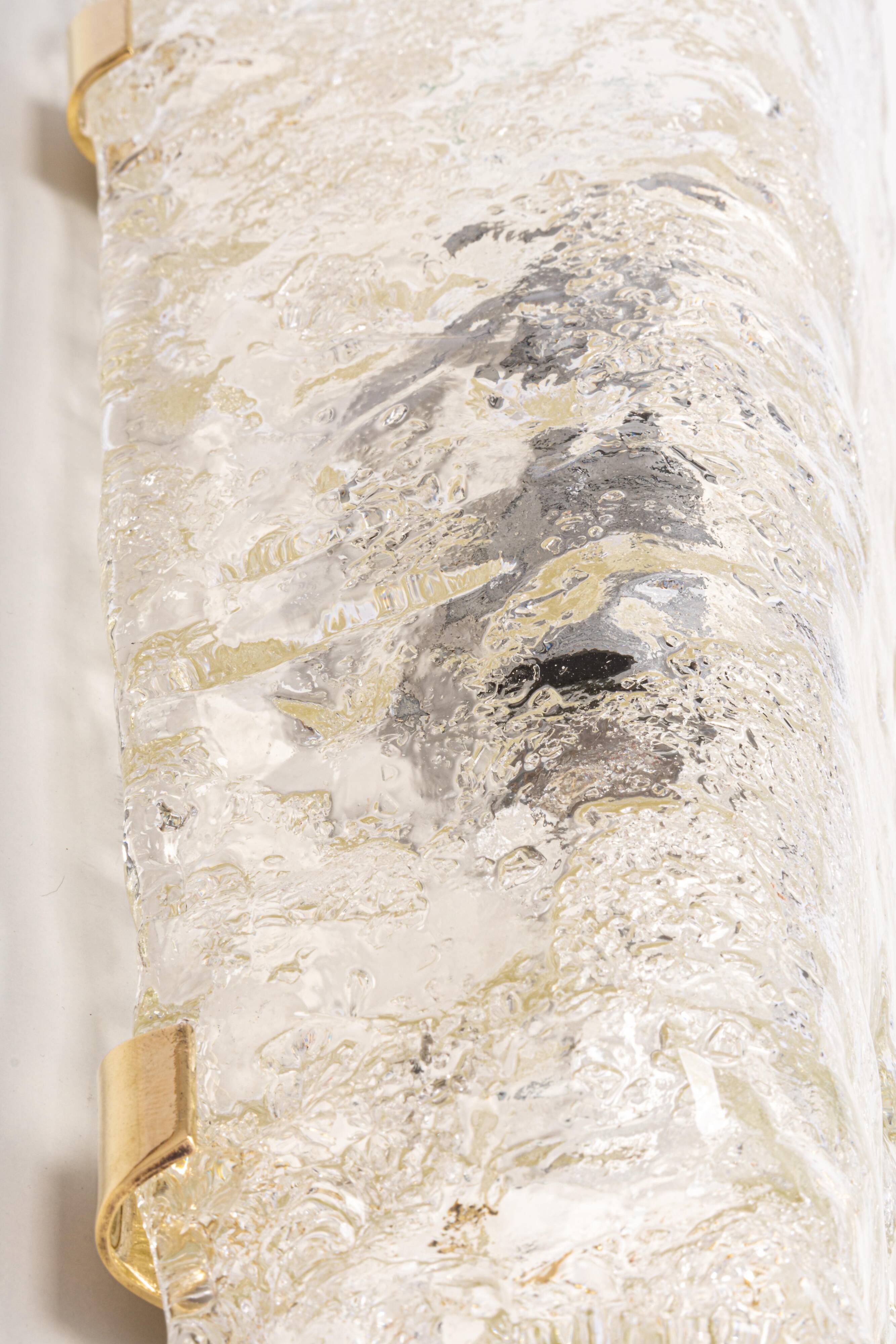 Set of 3 large angular wall sconces in Murano glass by Hillebrand, Germany, 1960s.