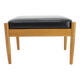 1960s Beech Leather Stool, Denmark