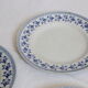 Ensemble de 9 assiettes plates, saint Amand, Bleuets, terre de fer