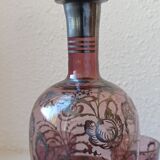 Service a liqueur gravure de fleur a l'étain