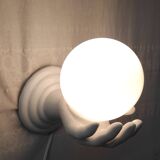 Ceramic and opaline wall lamp - 70's